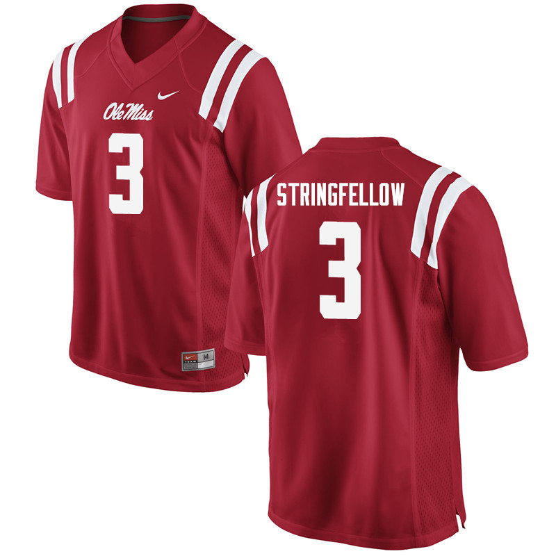 Damoreea Stringfellow Ole Miss Rebels NCAA Men's Red #3 Stitched Limited College Football Jersey ECW0558UK